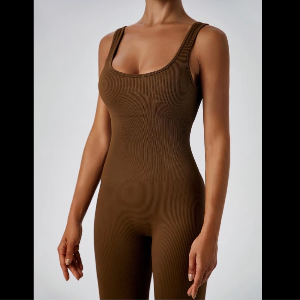 Seamless Tummy Control Ribbed One-Piece Jumpsuit - Picture 4 of 13